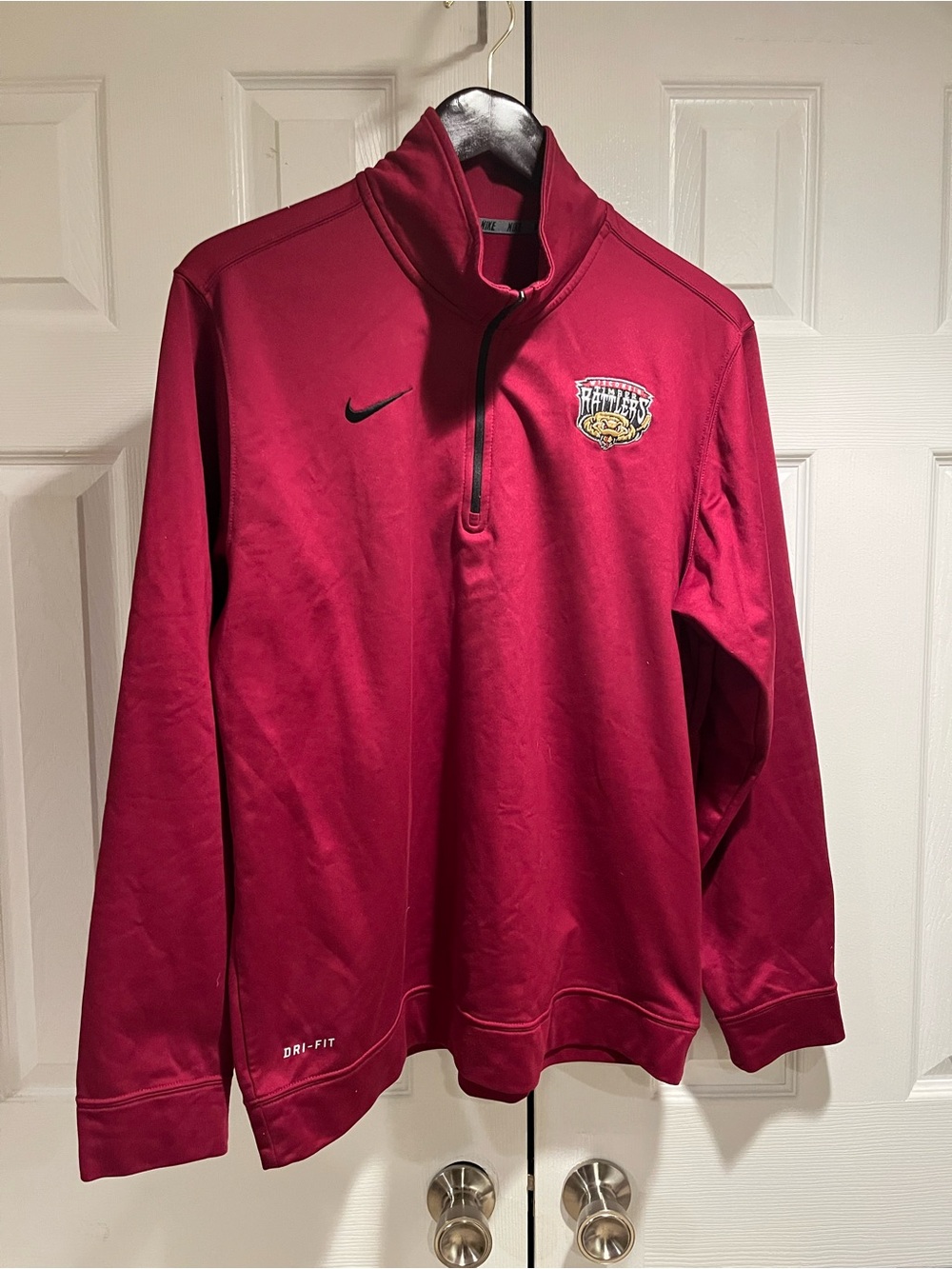 Nike Dri-FIT Wisconsin Timber Rattlers 1/4 Zip Pullover, Crimson Sz M